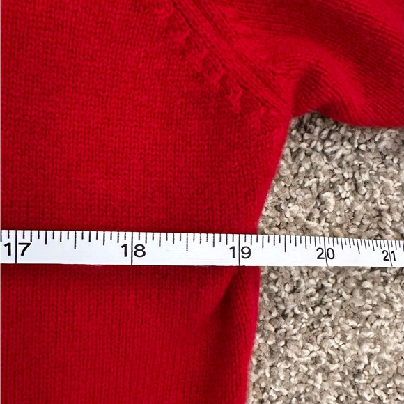 Lands End Sweater 100% Cashmere Vibrant Red Short Sleeve Womens M Preppy Classic - Picture 8 of 8
